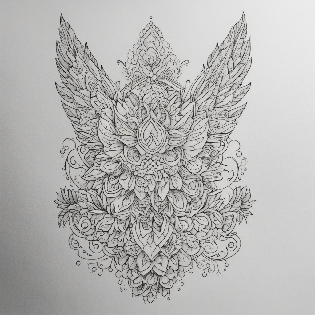 in the style of fineline tattoo, with a tattoo of Сгенериров