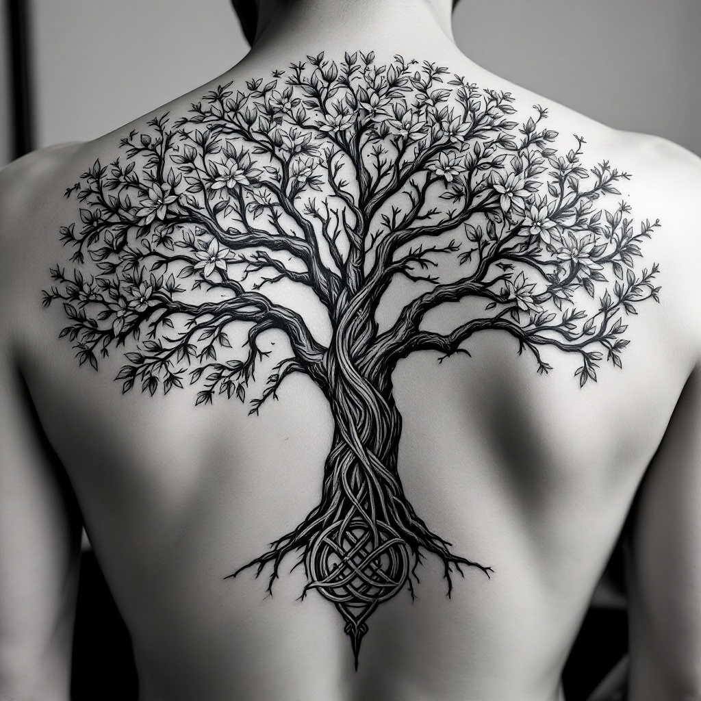 Interwoven Life: A Back Tattoo