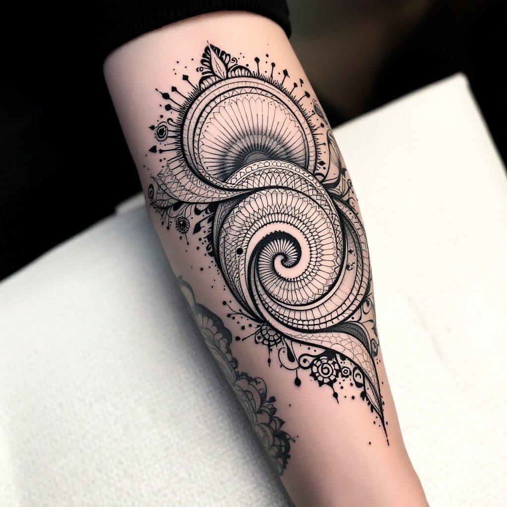 Spiral Elegance: Inked Harmony