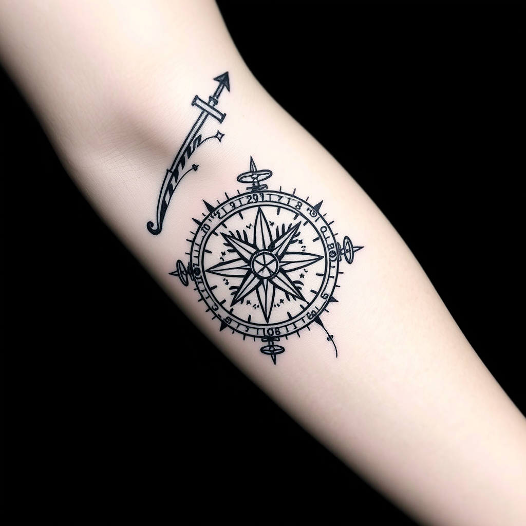 Wanderlust Compass Elbow Ink