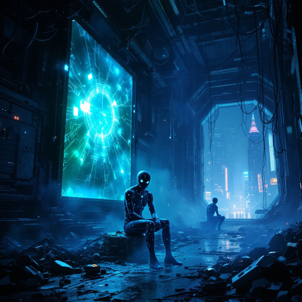 Neon Shadows: AIs Rise | ไซเบอร์พังค์, flux.1.1 pro | 2025-02-03