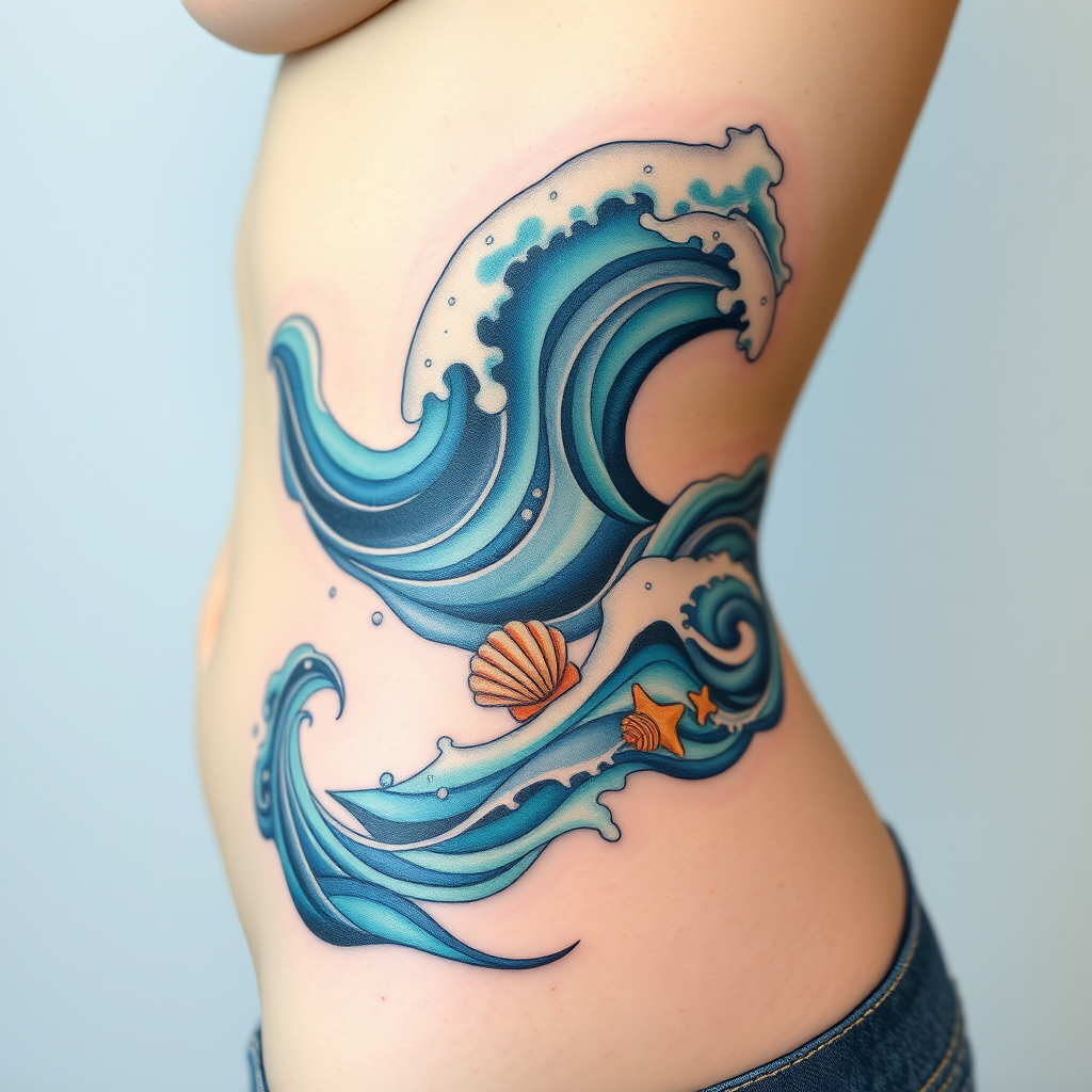 Ocean Flow: Serene Tattoo Design