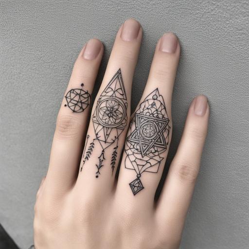 in the style of fineline tattoo, with a tattoo of hand tatto