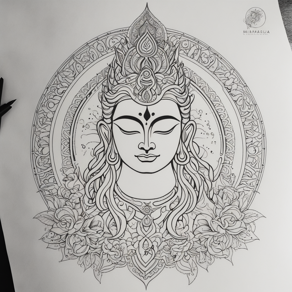in the style of fineline tattoo, with a tattoo of geneDesign