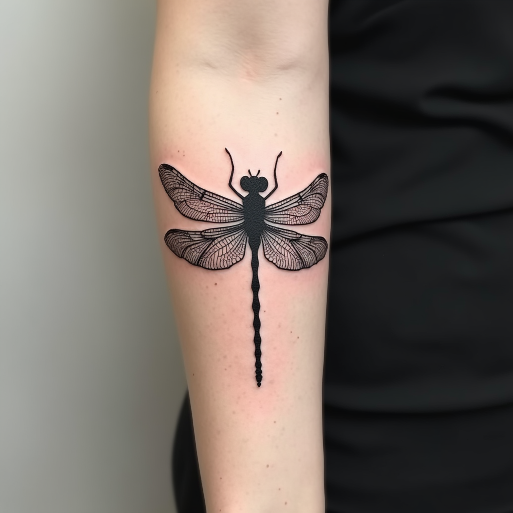 Ethereal Dragonfly Tattoo Design