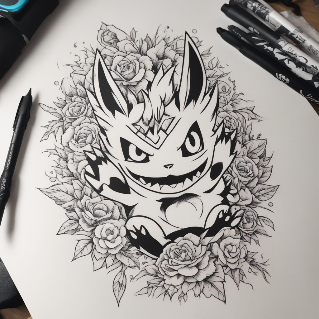 in the style of fineline tattoo, with a tattoo of Faça para 