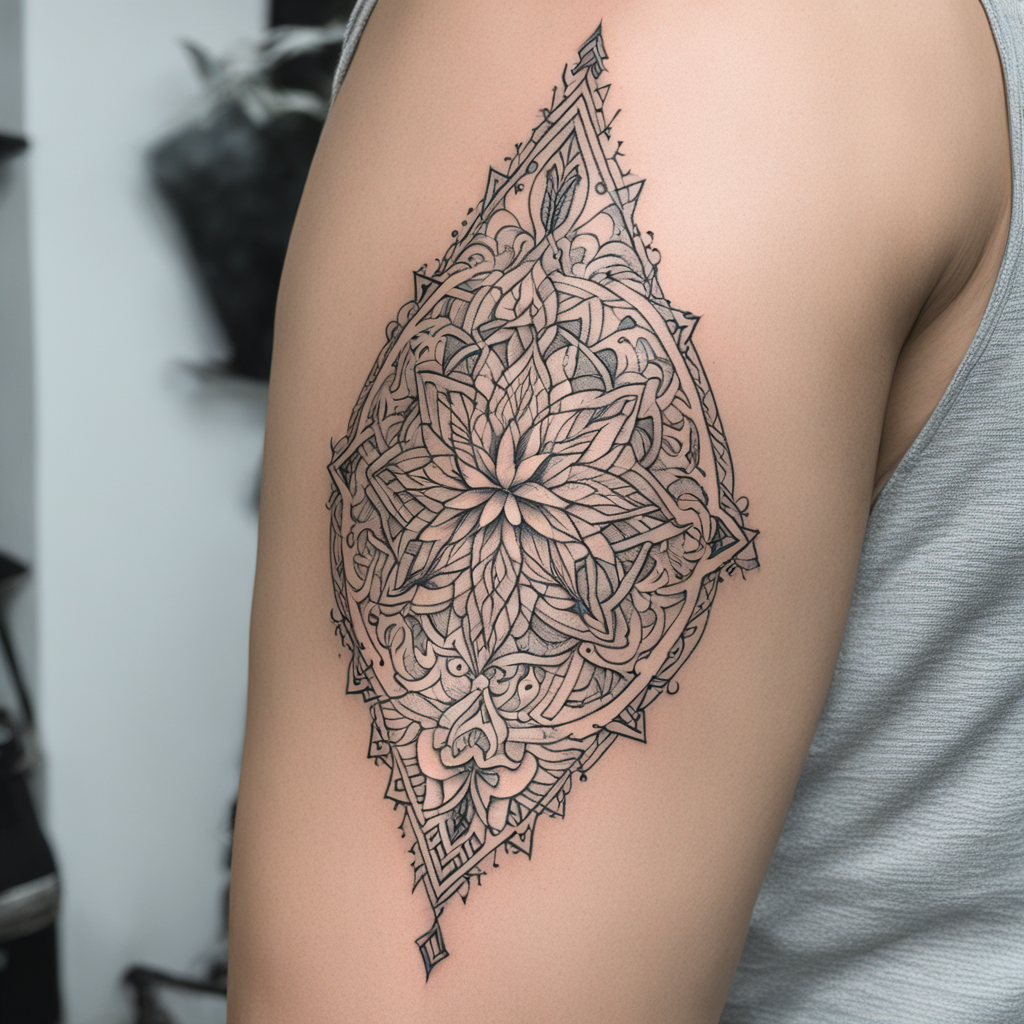 in the style of fineline tattoo, with a tattoo of Hory divok