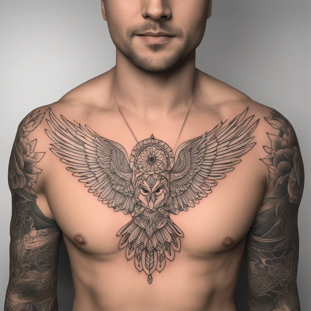 in the style of fineline tattoo, with a tattoo of Hory divok