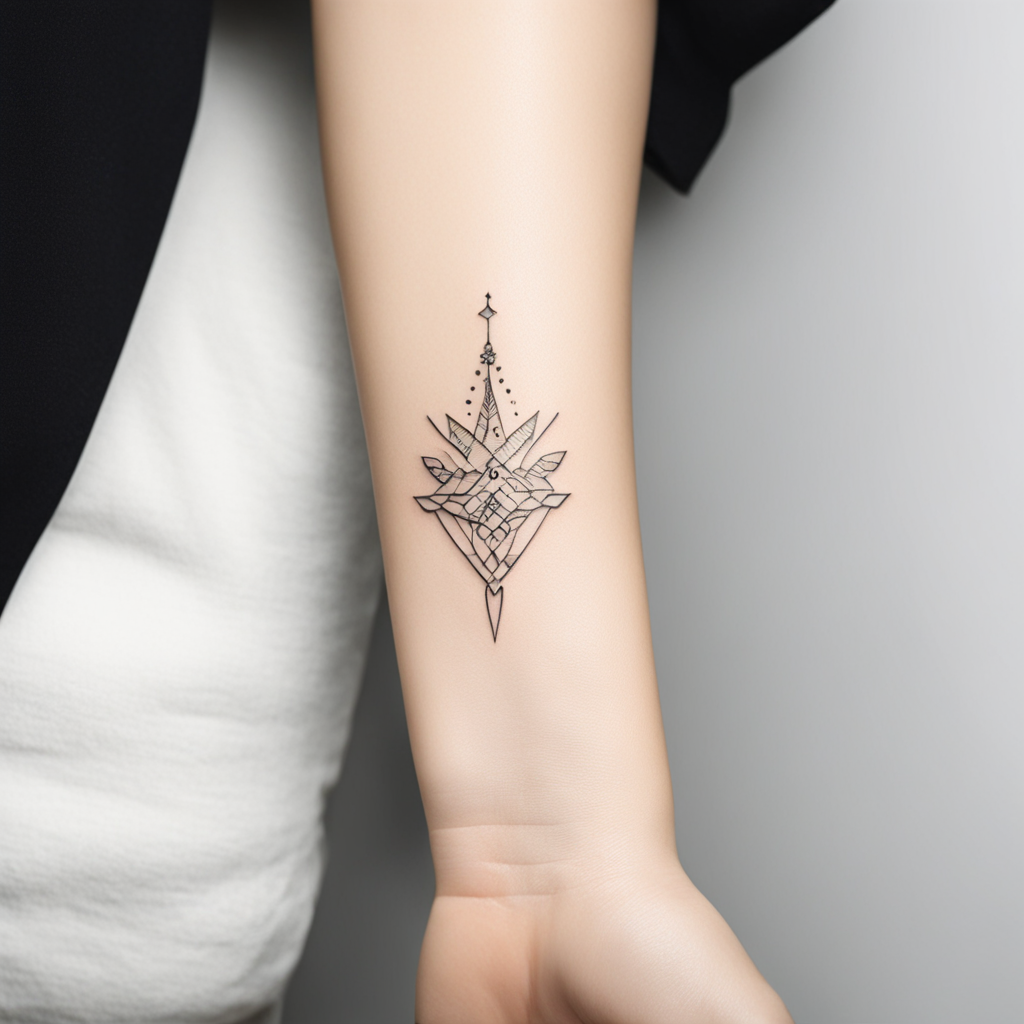 in the style of fineline tattoo, with a tattoo of uncommon s