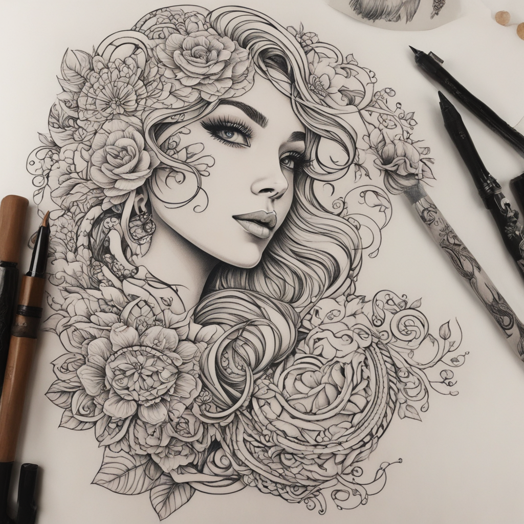 in the style of kleine tattoo, with a tattoo of Elementos pr