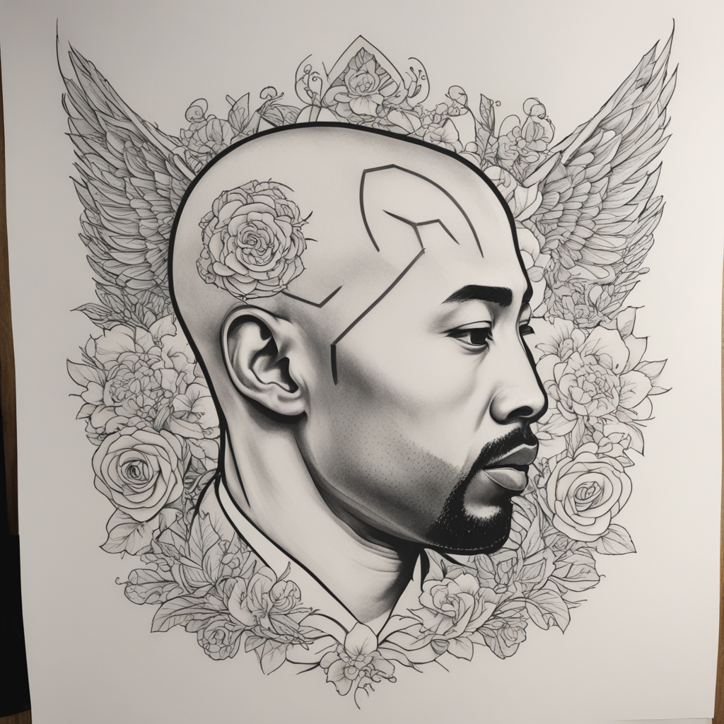 in the style of fineline tattoo, with a tattoo of Help me cr