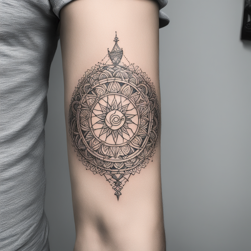 in the style of fineline tattoo, with a tattoo of Omuz Başla