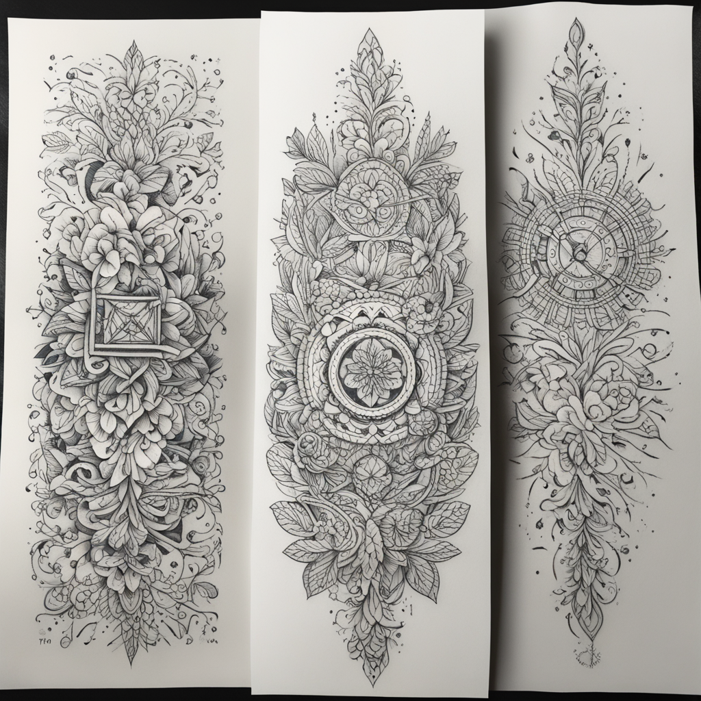 in the style of fineline tattoo, with a tattoo of Create a t