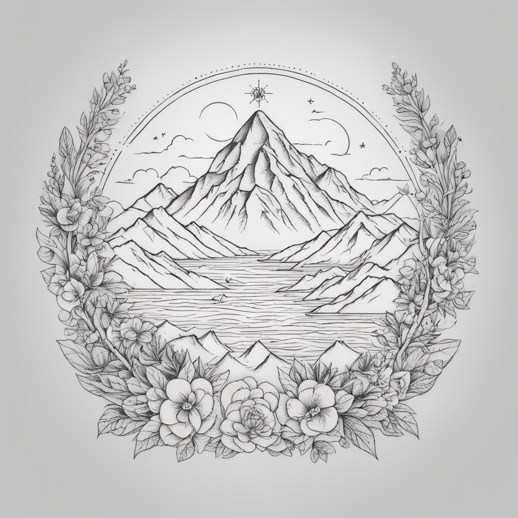 in the style of fineline tattoo, with a tattoo of Minimalist