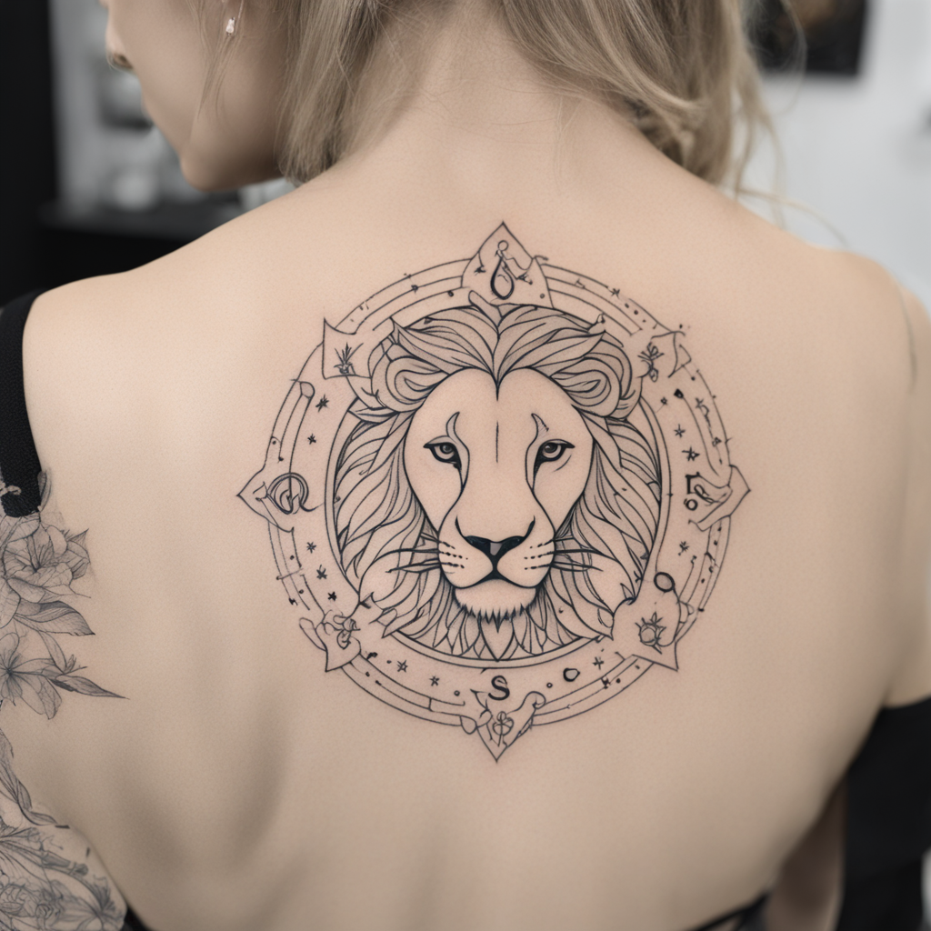in the style of fineline tattoo, with a tattoo of Simbolo zo