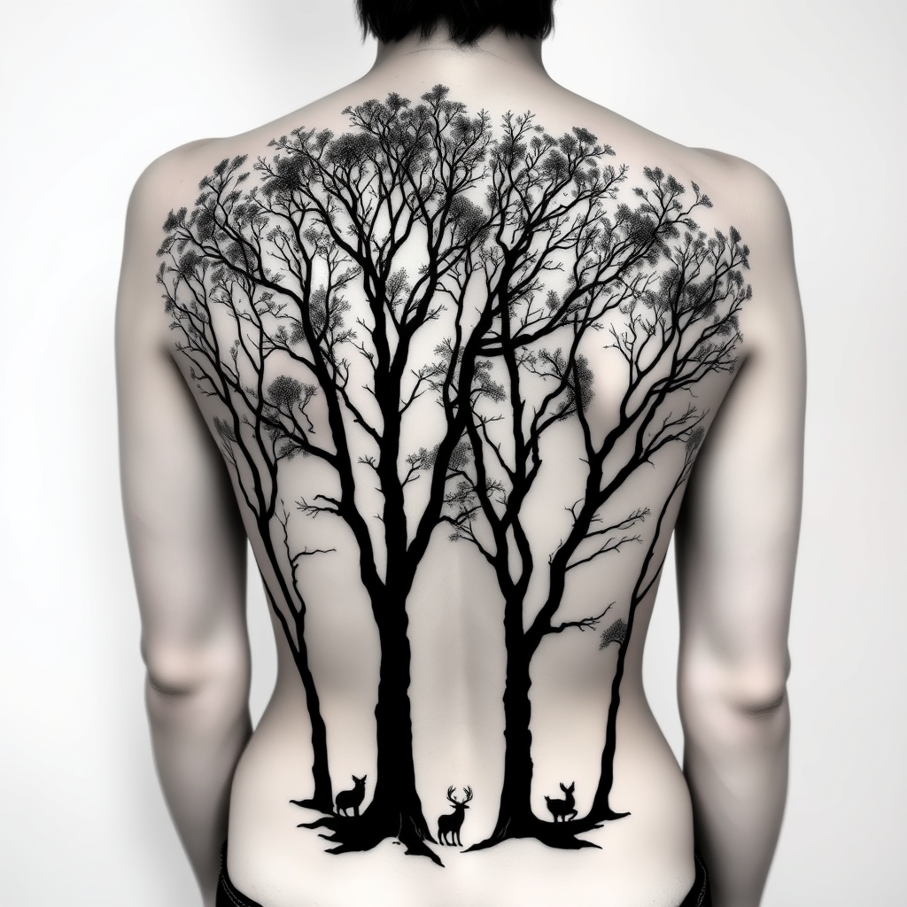 Back Piece-Forest Silhouette