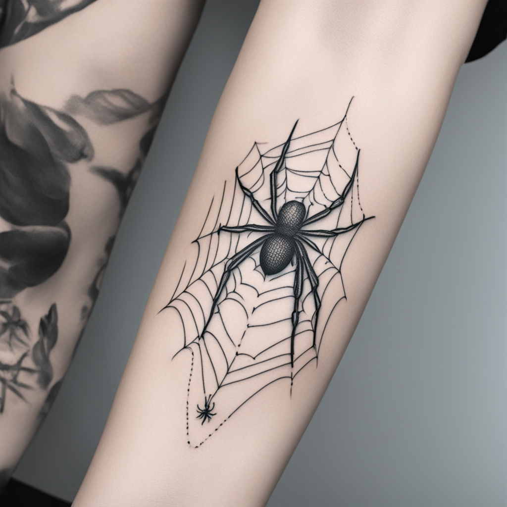 in the style of fineline tattoo, with a tattoo of Simple  de