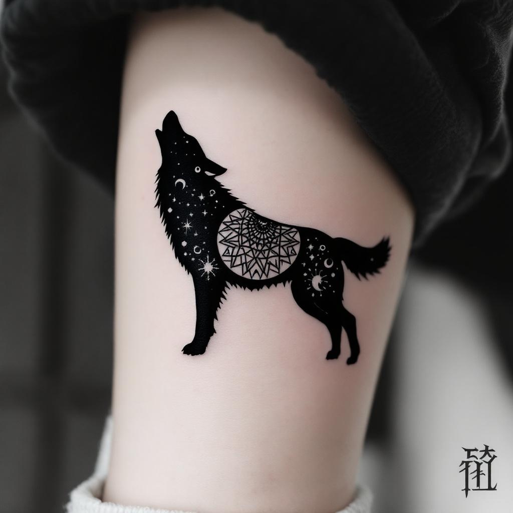Silueta de lobo micro de mano