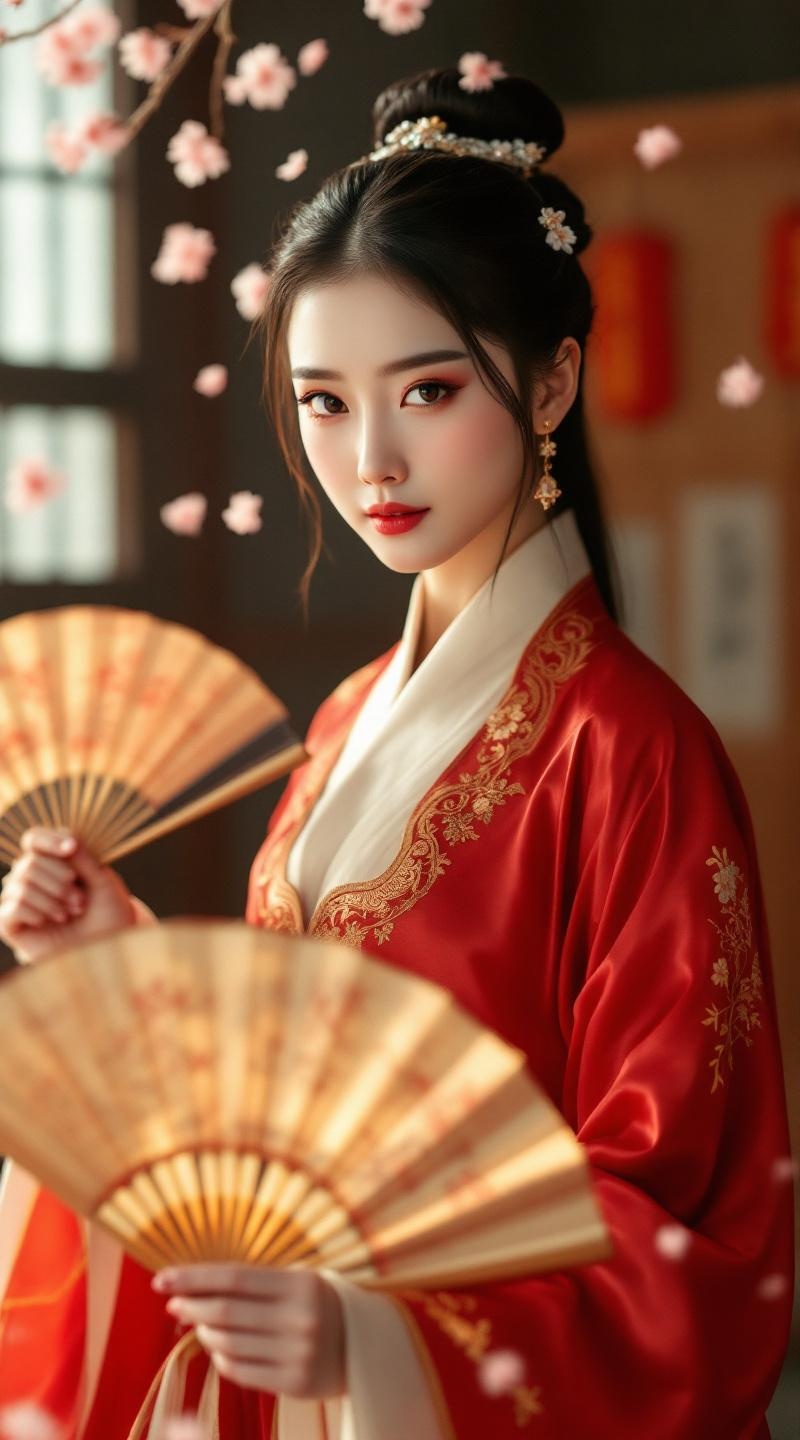 Traditional fan dancer